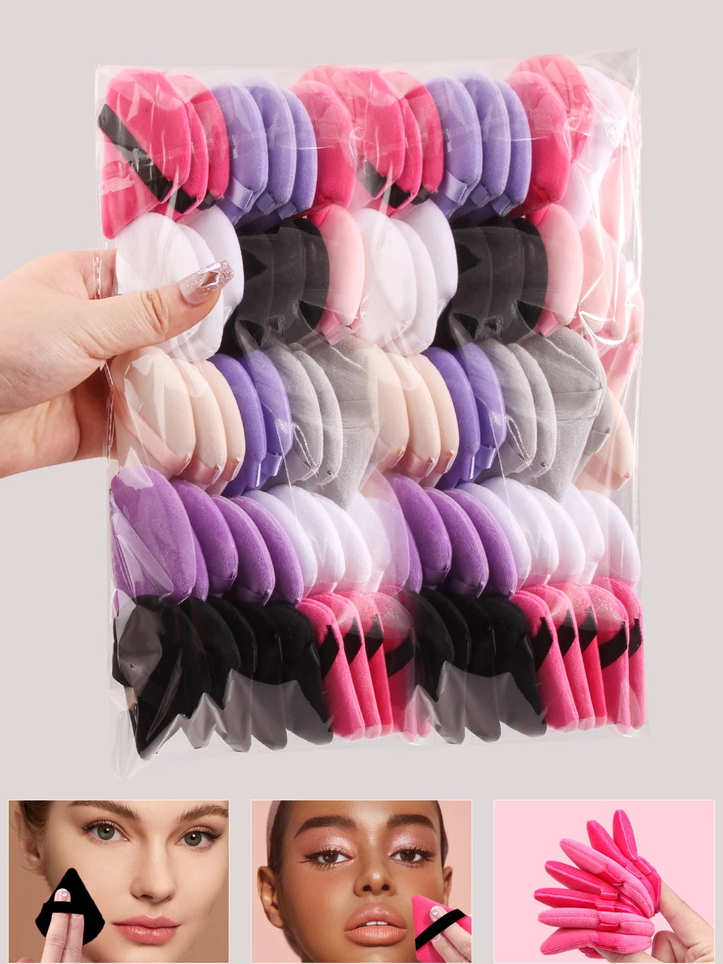 100-Pack Triangle Powder Puffs | Soft Makeup Sponge Set Makeup Powder Puff QXL