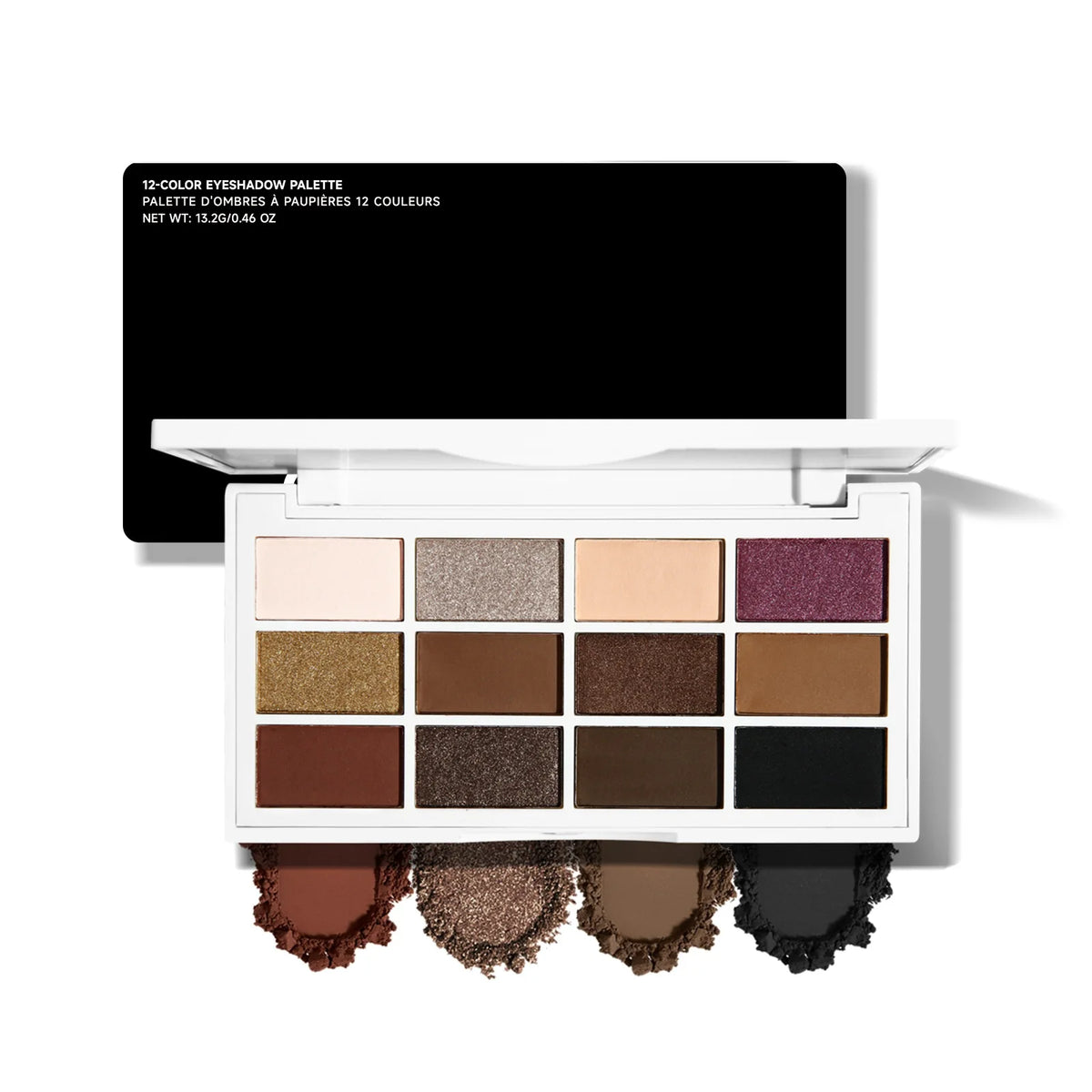 12-Color Eyeshadow Palette | Brown Nude Matte & Metallic Eyeshadow Palette QXL