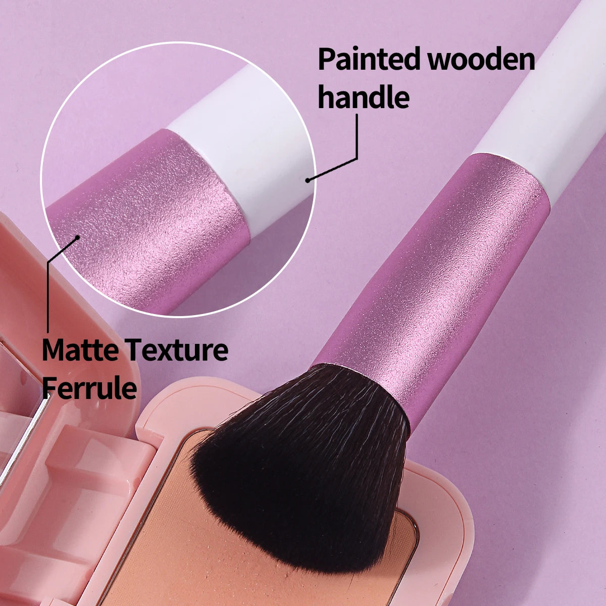 KOSSHOW 3-Pc Makeup Set – Blush Brush, Sponge & Powder Puff Makeup Brush Set QXL