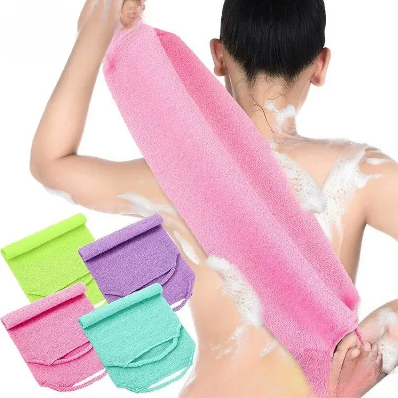 Korean Exfoliating Back Scrubber Towel | Long Stretch Handle Exfoliating Back Scrubber QXL