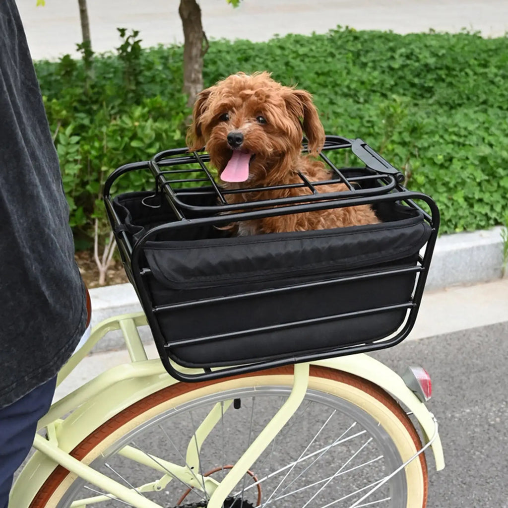 Carbon Steel Enclosed Bike Pet Carrier Basket – Rear Rack Bike Pet Carrier Basket QXL