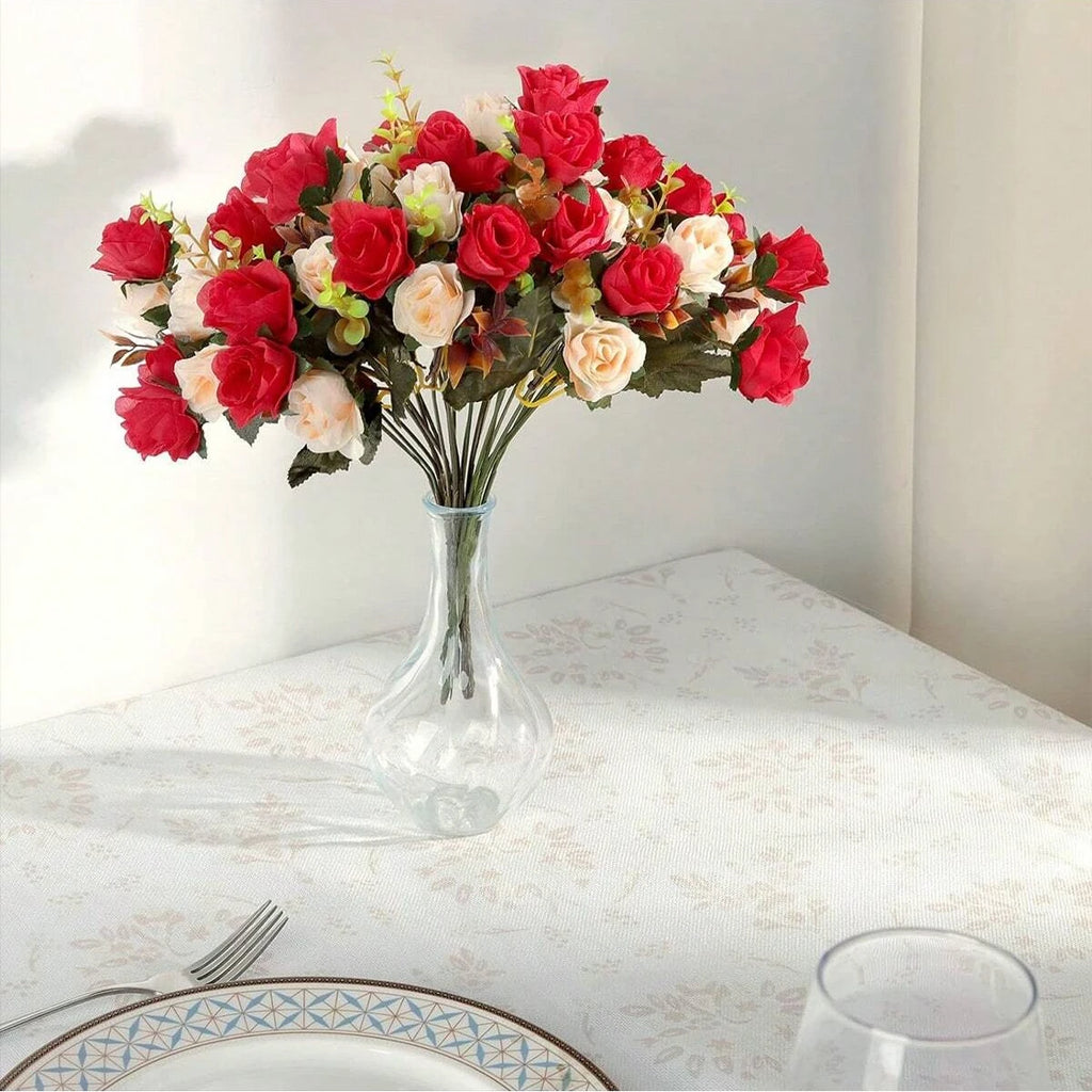 Silk Rose Artificial Flower Bundle | Wedding & Home Décor Artificial Silk Flower QXL