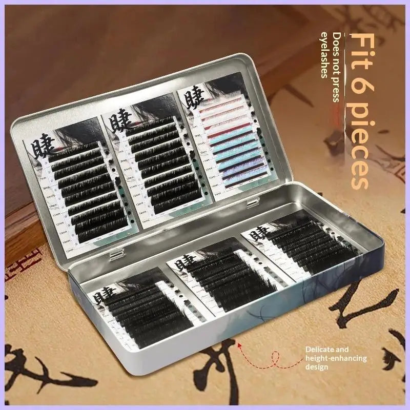 Magnetic Eyelash Storage Case | 7-Pc Chinese Art Lash Box Lash Storage Organizer QXL
