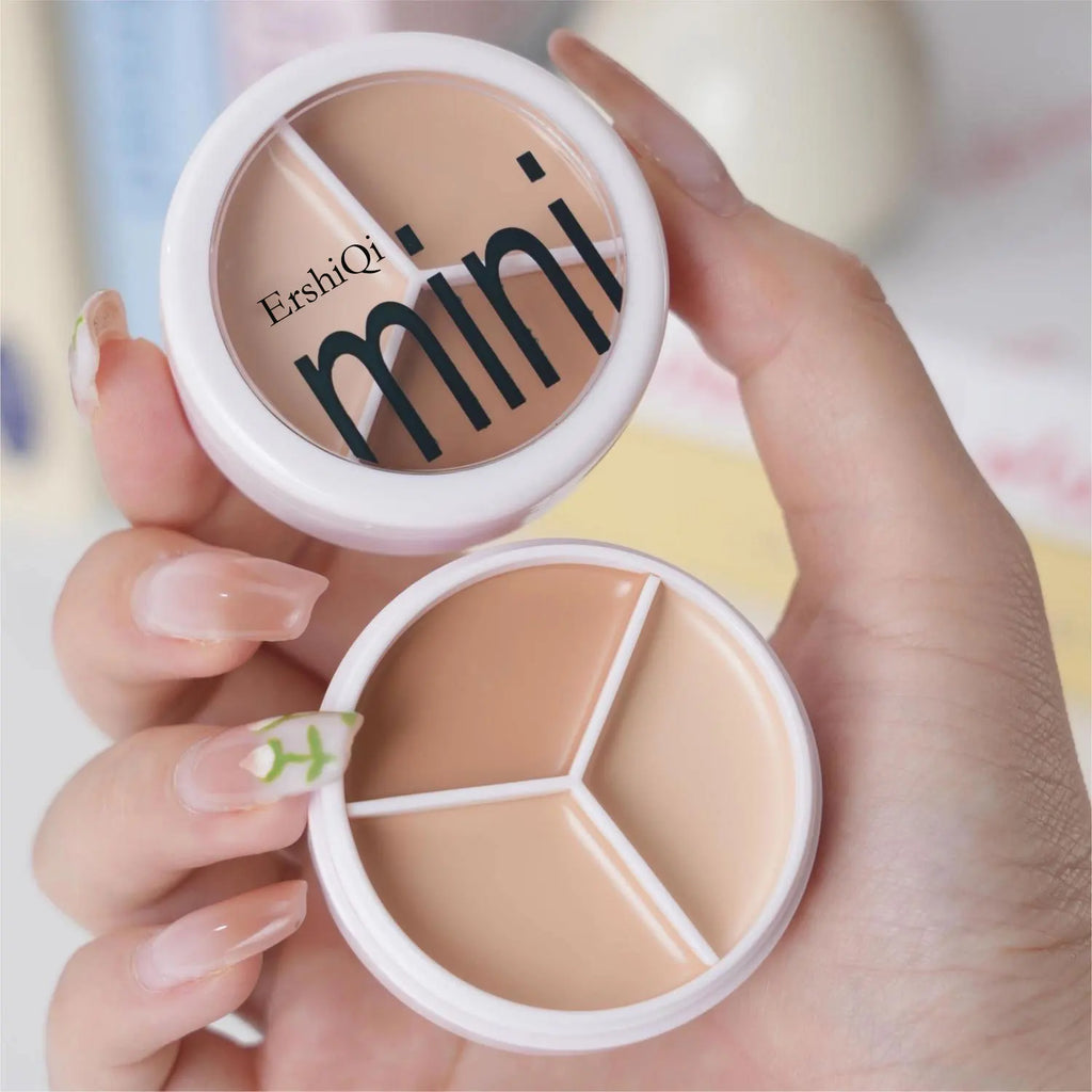 3-Color Contour Concealer Palette with Brush | Full Coverage Concealer Palette QXL