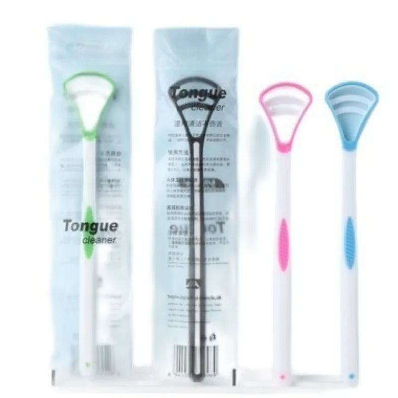2-Pack Reusable Tongue Scrapers | Adult Oral Cleaning Brush Tongue Scraper Set QXL