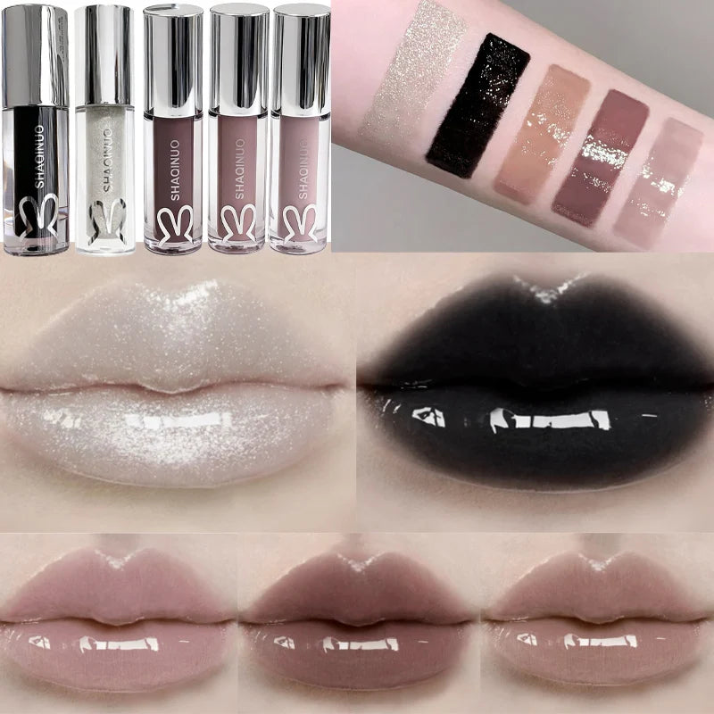 Pearlescent Mirror Lip Gloss | Sparkling Moisturizing Lip Oil Mirror Lip Gloss QXL