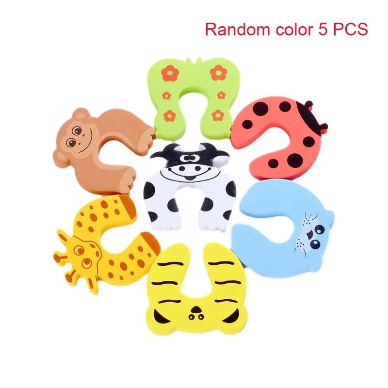 5-Pack Baby Door Finger Guard Stoppers | Cute Animal Safety Baby Door Safety Guard QXL B71Random color 5Pcs