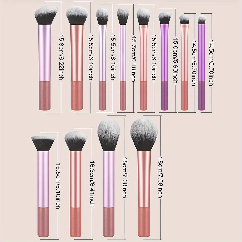 12-Piece Professional Makeup Brush Set | Blenders & Puff Makeup Brush Set QXL
