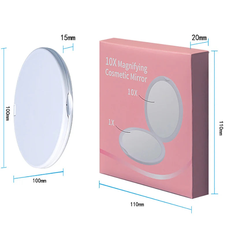 10X Magnifying Double-Sided Compact Travel Makeup Mirror Compact Makeup Mirror QXL
