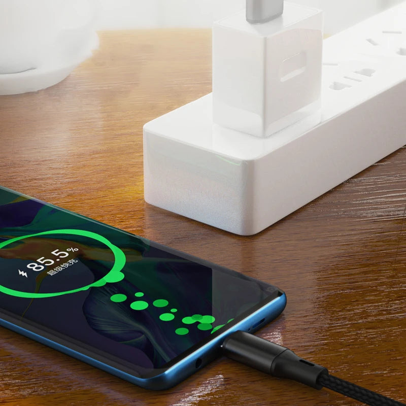 2-in-1 USB-C Micro USB Y Splitter Cable 5A Fast Charging 1m USB Charging Cable QXL