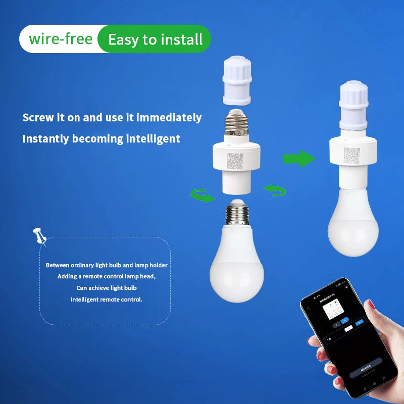 Smart Life Bluetooth E27 Lamp Socket Adapter | Smart Holder Smart Lamp Adapter QXL
