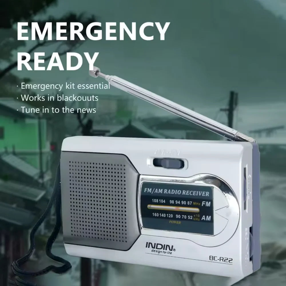 YITHOR AM/FM Portable Pocket Radio with Speaker & Headphone Jack Portable AM/FM Radio QXL
