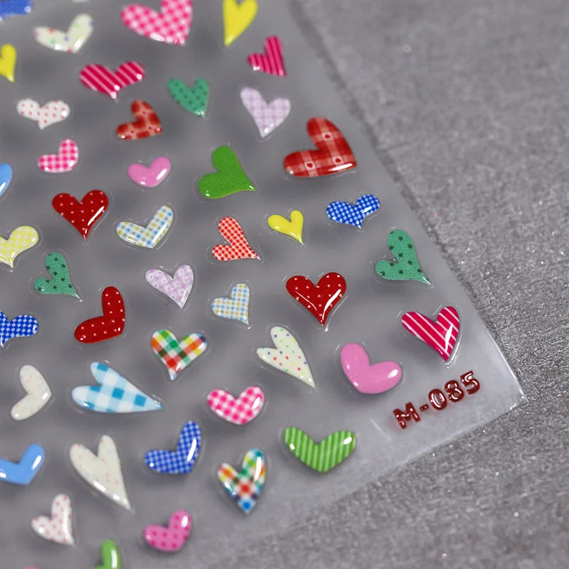5D Cartoon Jelly Nail Art Stickers | Kawaii Self-Adhesive Decals Nail Art Stickers QXL 1pcs M-085