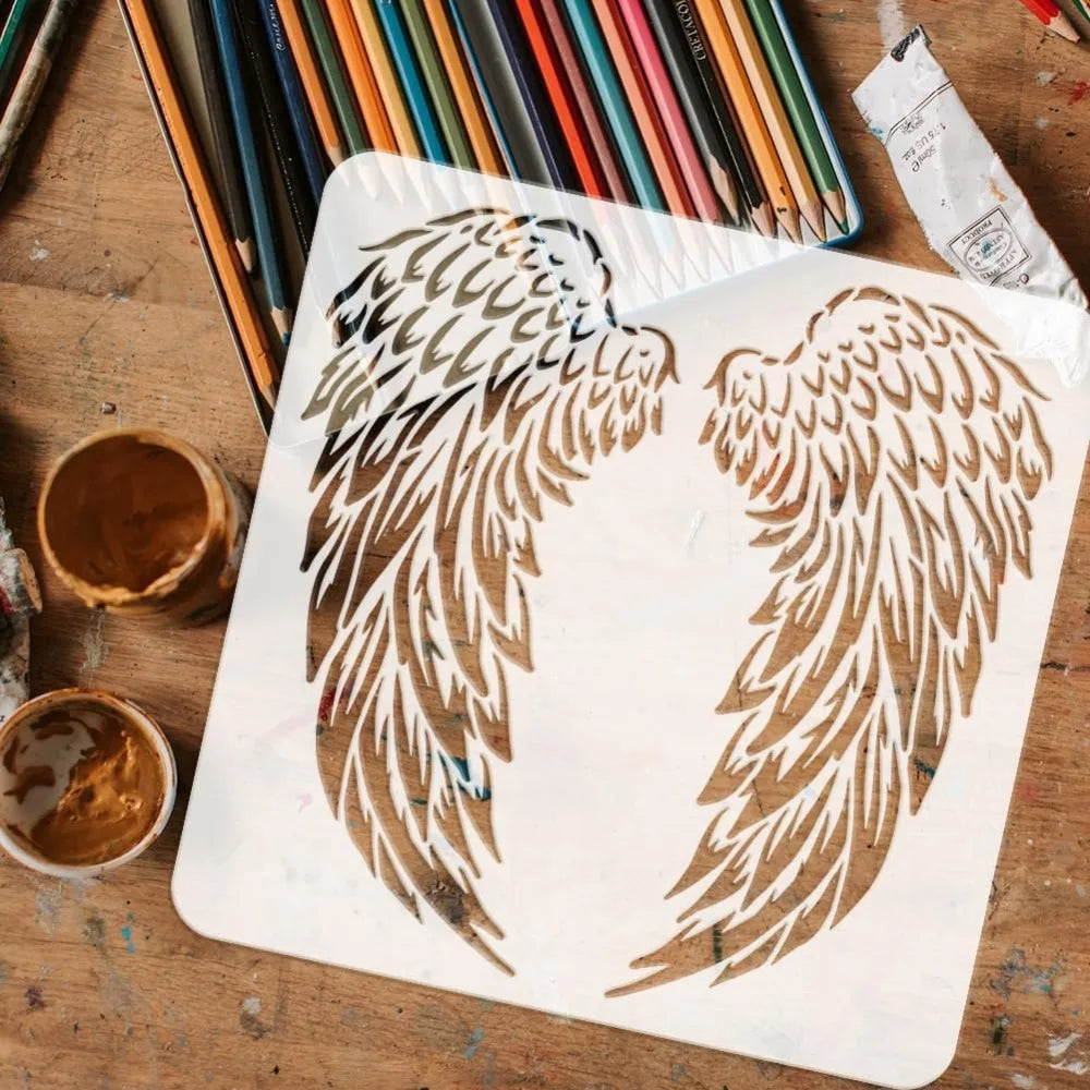 Angel Wings Painting Stencil 11.8" | Reusable DIY Template Painting Stencil QXL
