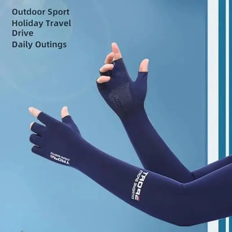 UV Protection Ice Silk Arm Sleeves | Cooling Sun Cover Sun Protection Sleeves QXL