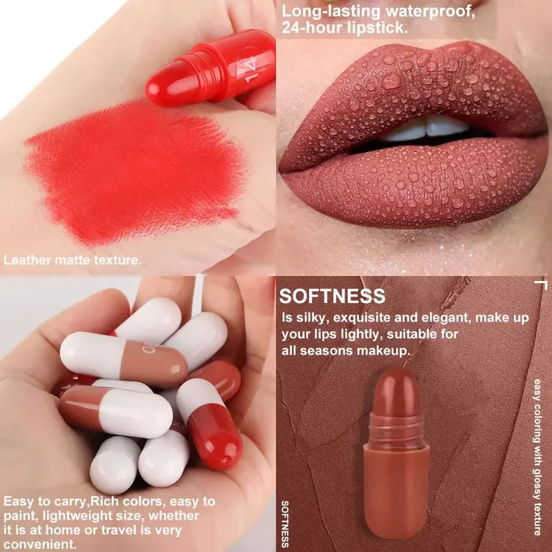 VERONNI 18-Pc Mini Capsule Lipstick Set | Velvet Matte Waterproof Matte Lipstick Set QXL