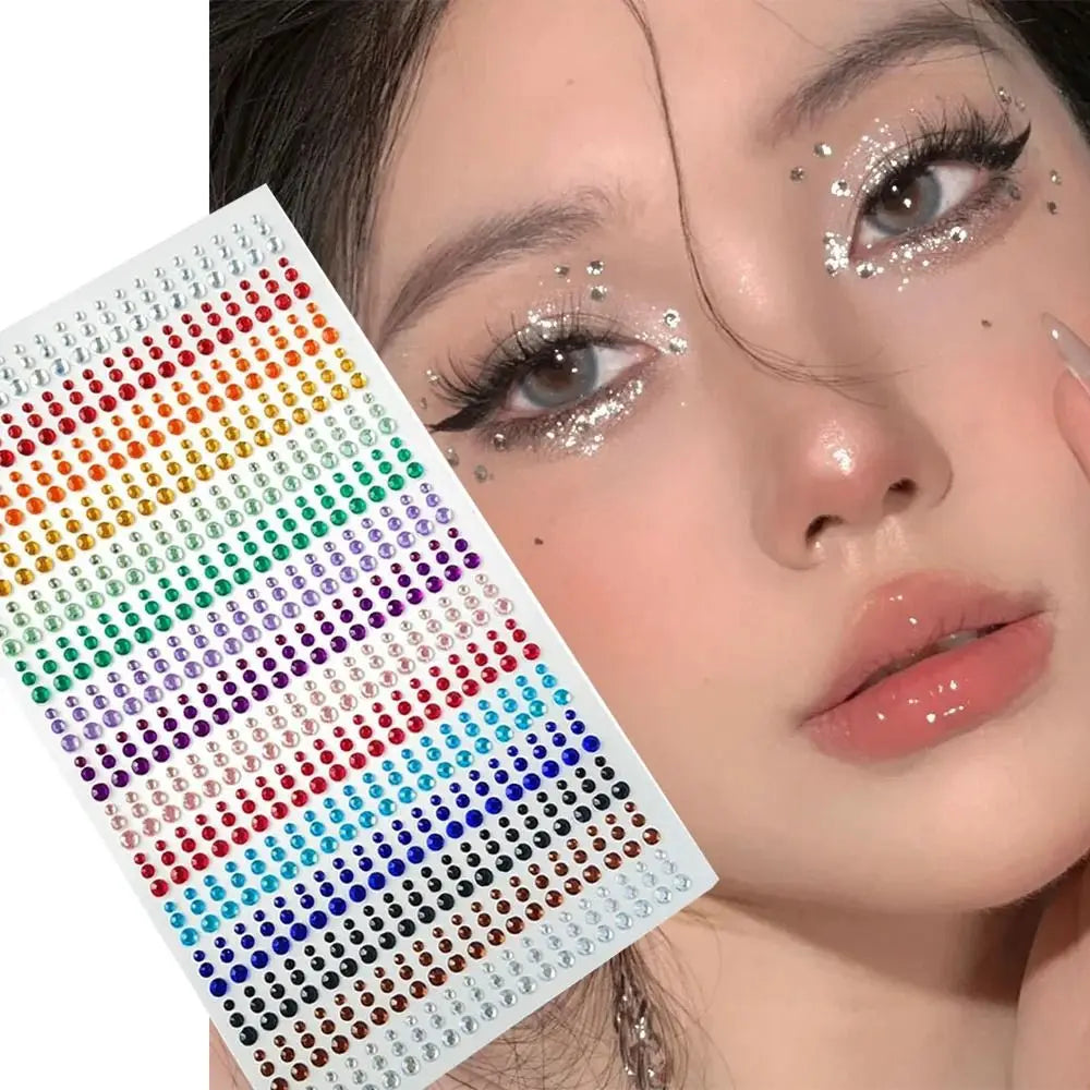 Rainbow Rhinestone Face Gems Sheet | DIY Makeup & Body Art Face & Body Gems QXL