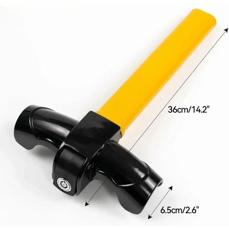 T-Type Steering Wheel Anti-Theft Lock | Heavy-Duty + 2 Keys Steering Wheel Lock QXL Orange
