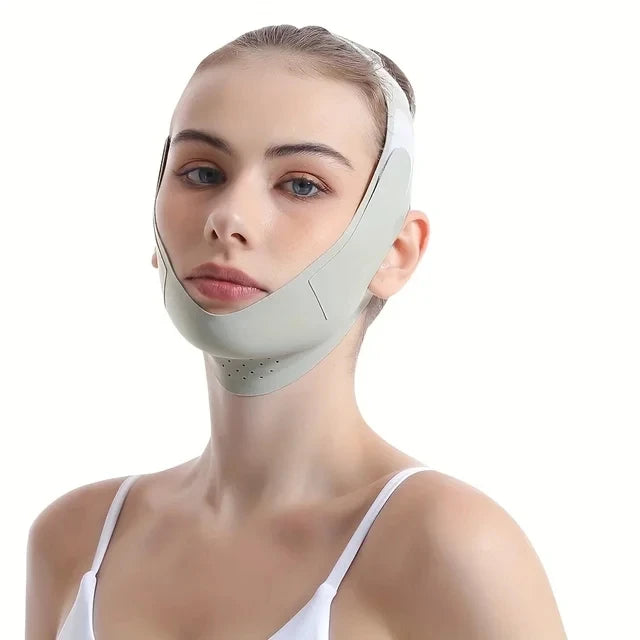 Elastic Face Slimming V-Shape Chin Lift Strap | Beauty Tool Face Slimming Strap QXL green