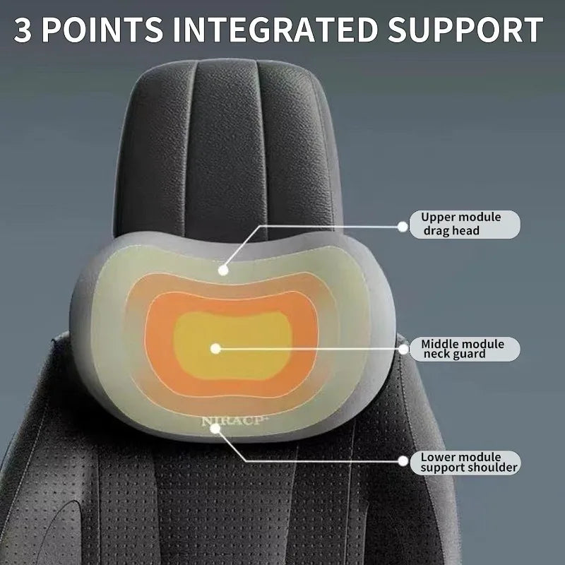 Car Neck Pillow & Lumbar Support Set | Memory Foam Cushion Car Seat Cushion Set QXL
