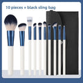 10-Piece Soft Fiber Makeup Brush Set – Face & Eye Kit Makeup Brush Set QXL 10 pcs with bag