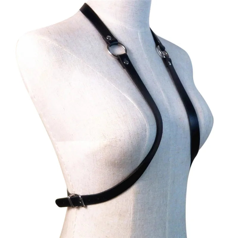 Adjustable PU Leather Chest Harness Belt | Unisex Punk Style Body Chest Harness QXL