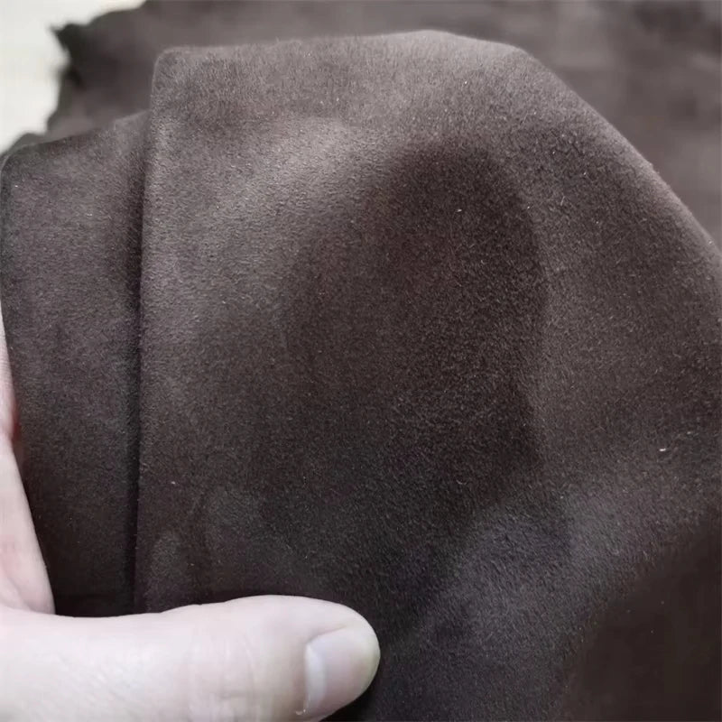 Brown Frosted Sheepskin Suede Leather 0.7/0.8mm | DIY Craft Suede Leather Fabric QXL 2 Whole sheet China Mainland