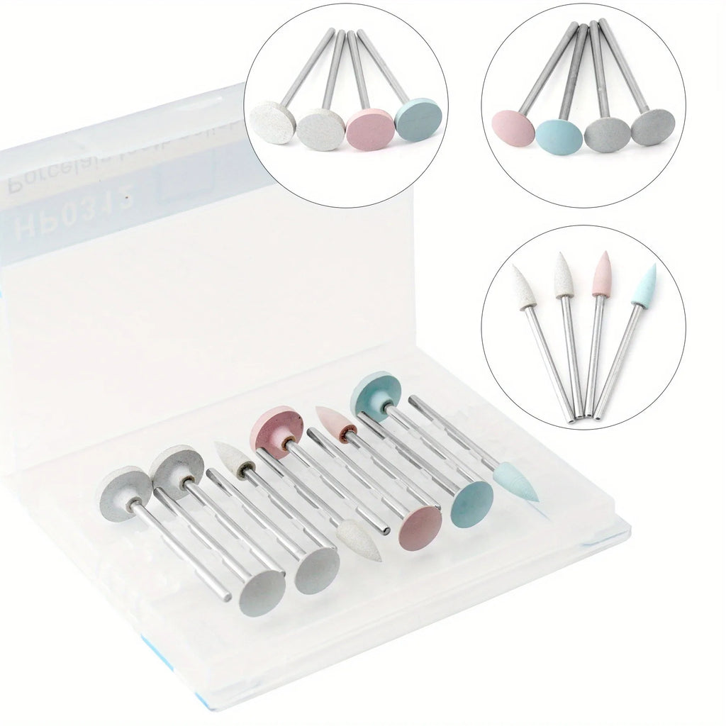 9/12-Pc Ceramic Dental & Nail Polishing Kit | Handpiece Bits Dental Polishing Kit QXL