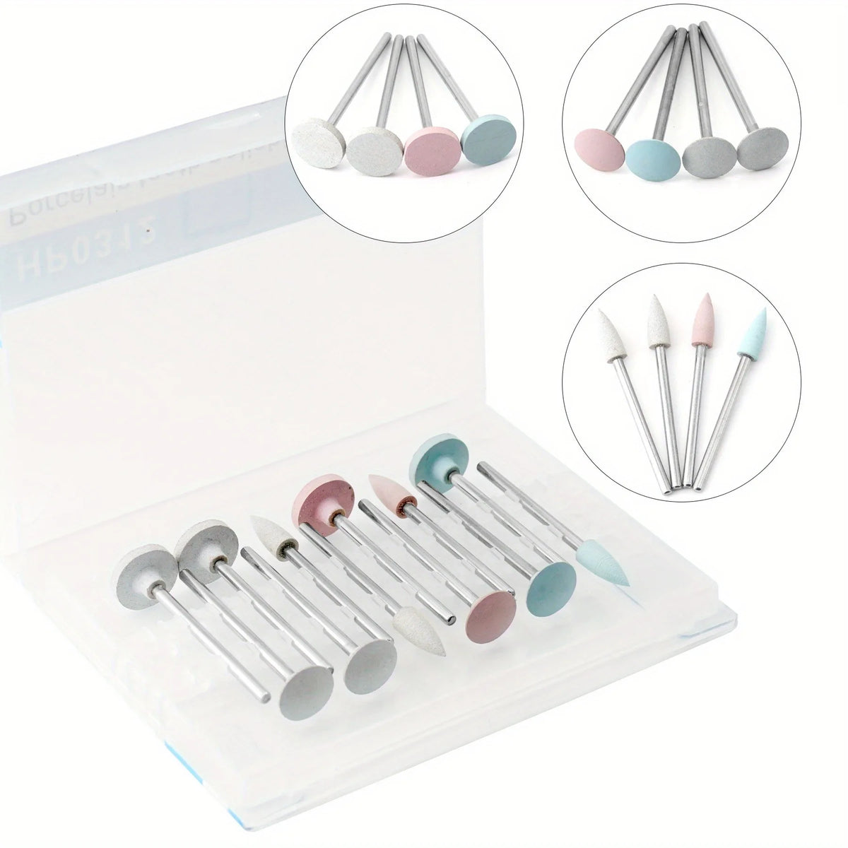 9/12-Pc Ceramic Dental & Nail Polishing Kit | Handpiece Bits Dental Polishing Kit QXL
