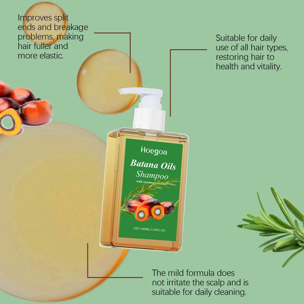 HOEGOA Batana Oil & Rosemary Shampoo – Repair & Strengthen Hair Repair Shampoo QXL