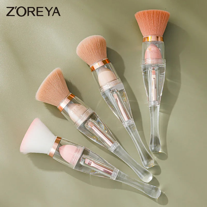 4-in-1 Portable Makeup Brush | Foundation, Powder & Eye Shadow Multi-Function Makeup Brush QXL