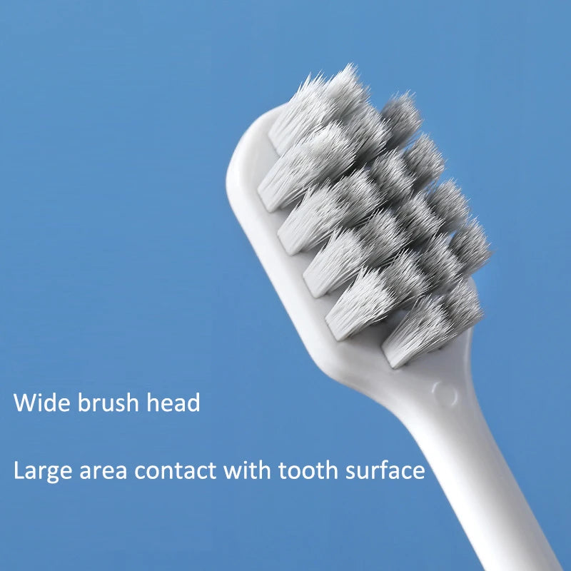 2-Pack Silver Ion Antibacterial Soft Toothbrushes – Wide Head Manual Toothbrush Set QXL