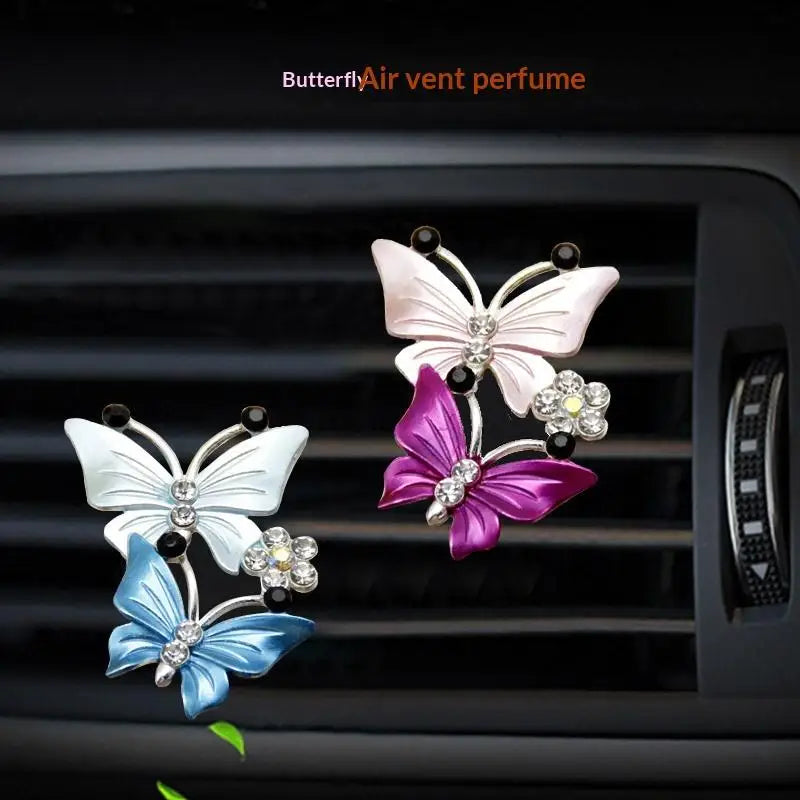 Butterfly Dual-Color Car Air Freshener Vent Clip | AC Ornament Car Air Freshener QXL