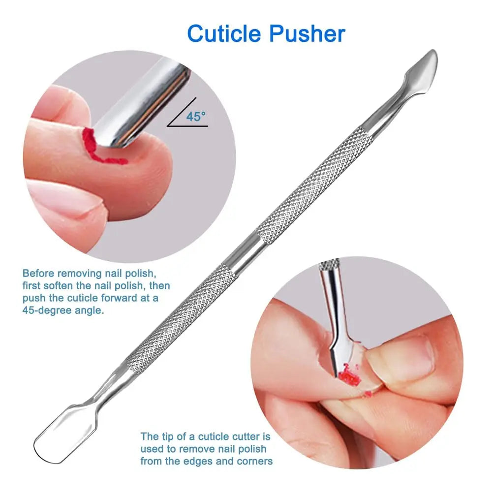 8-Piece Stainless Steel Nail Care Kit | Cuticle Pusher & Cutter Nail Care Kit QXL