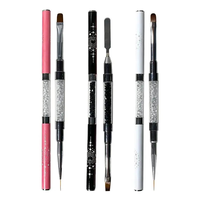 Crystal Dual-Ended Nail Art Liner Brush & Painting Pen Nail Art Brush QXL