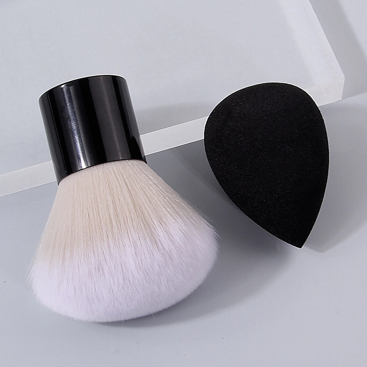 2-Pack Mushroom & Sponge Egg Nail Dust Removal Brush Set Nail Dust Brush Set QXL