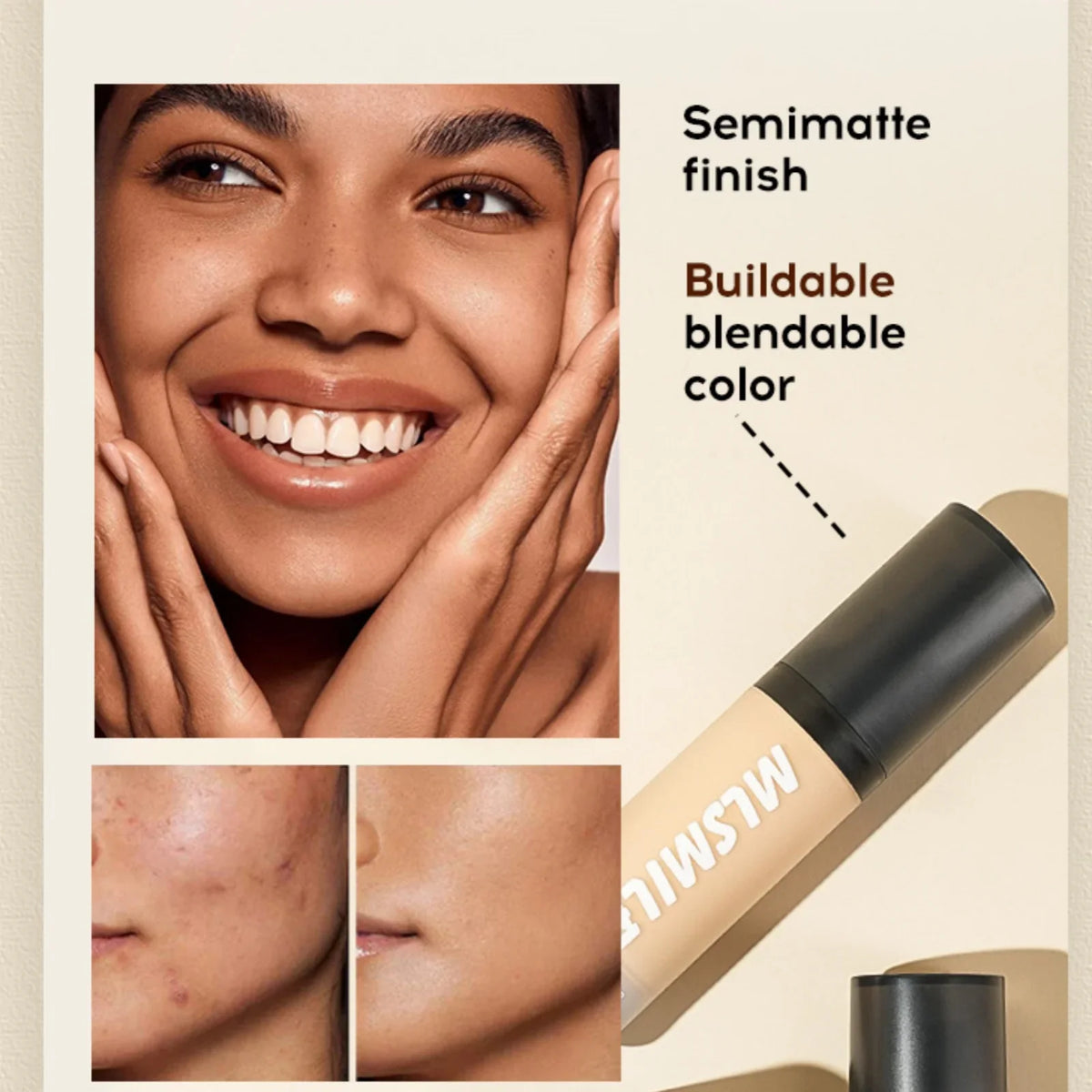 MLSMILE Makeup Set – Foundation, Concealer & Loose Powder Makeup Base Set QXL