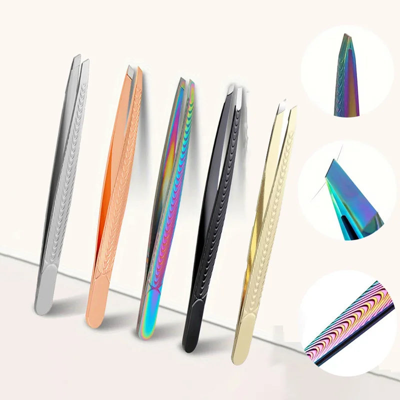 FUMOSIK Stainless Steel Tweezers | Eyebrow & Lash Tool Precision Tweezers QXL