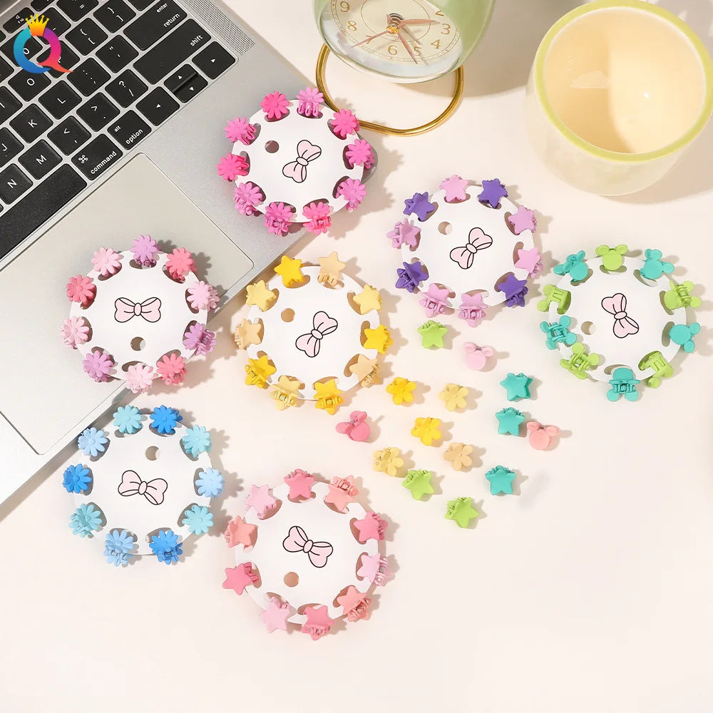 10-Pack Mini Hair Claw Clips for Girls | Star & Flower Mini Hair Claw Clips QXL
