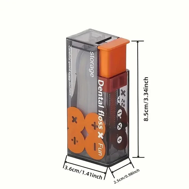 Pop-Up Dental Floss Dispenser Box with 10 Picks – Orange Floss Pick Dispenser QXL