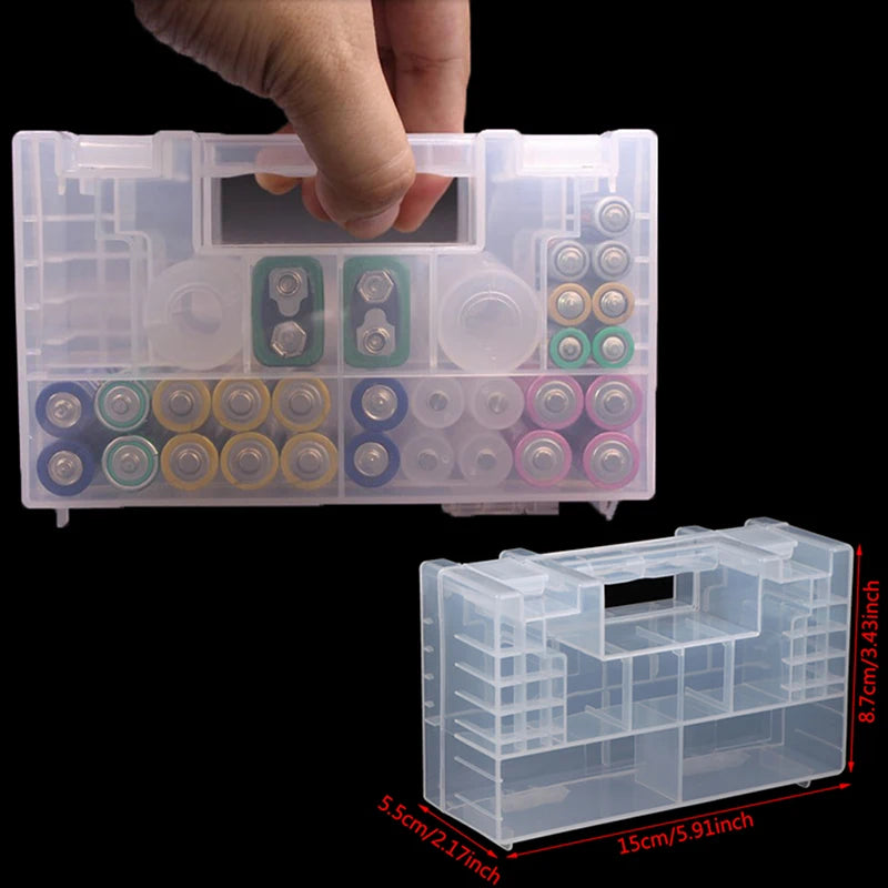 Plastic Battery Storage Case – 20 AA & 14 AAA Organizer Box Battery Storage Organizer QXL