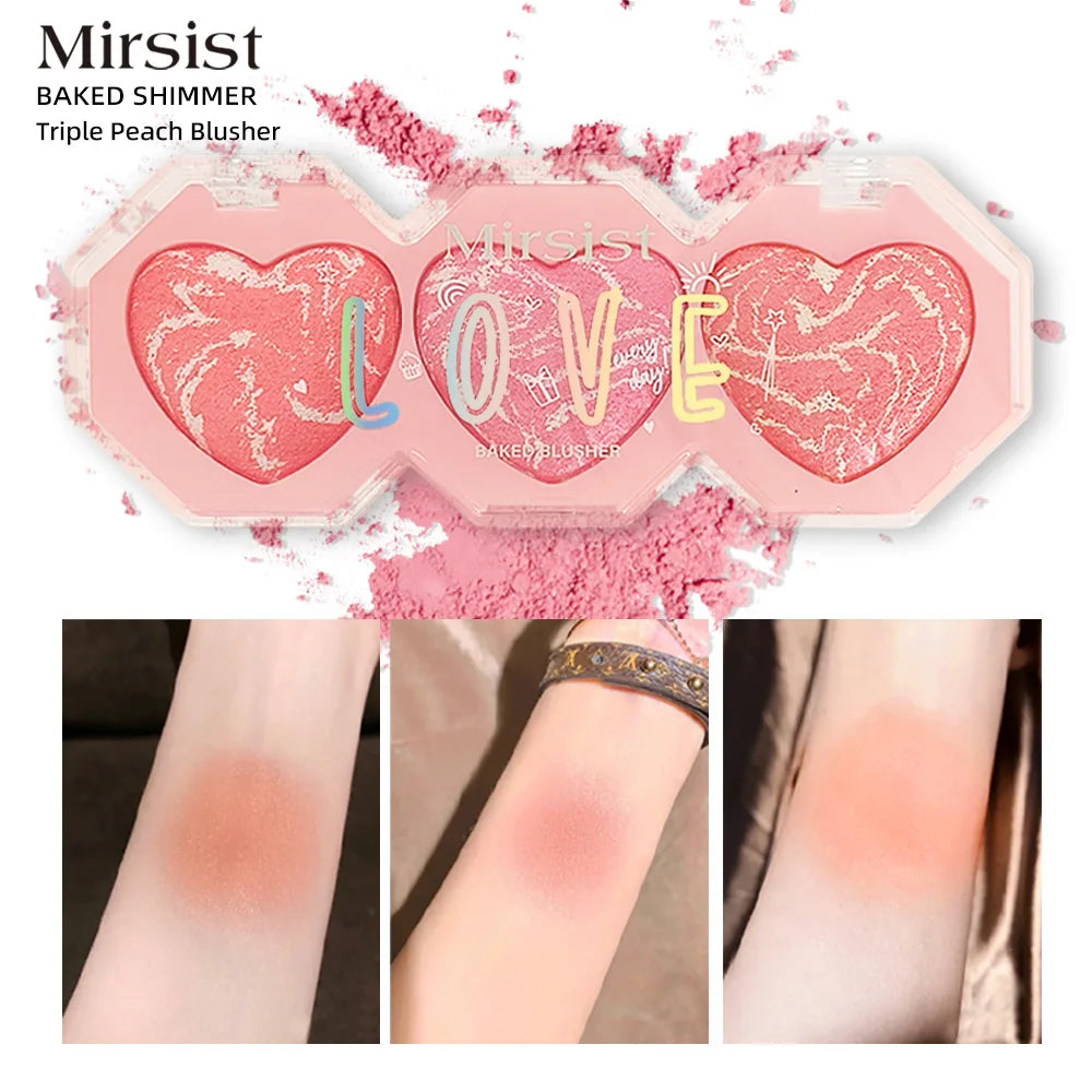 3-Color Cream Blush & Highlighter Palette | Waterproof Contour Cream Blush Palette QXL