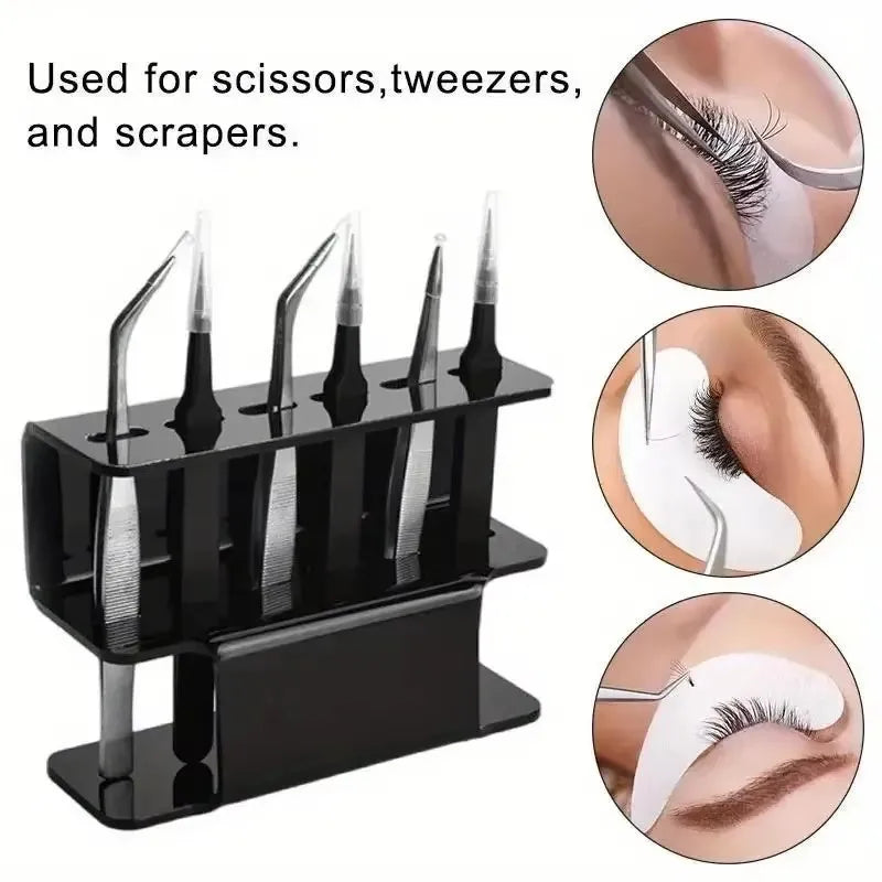 Acrylic Tweezer Holder Stand | 6-Slot Lash Extension Organizer Tweezer Organizer Stand QXL