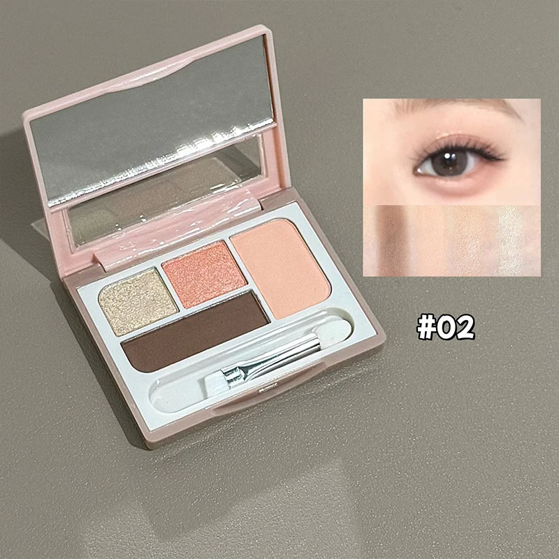 Art Value 4-Color Pearlescent Eyeshadow Palette – Glitter & Matte Eyeshadow Palette QXL