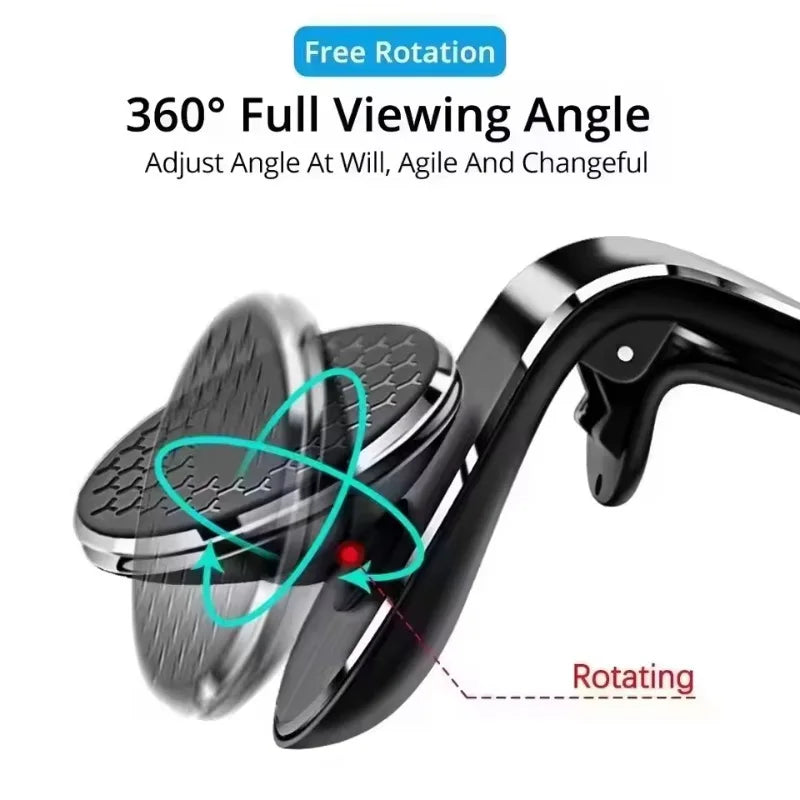 Magnetic Car Phone Holder 360° Rotating Vent Clip – Universal Car Phone Mount QXL