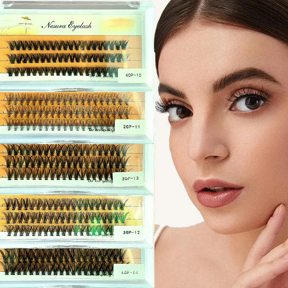 Cat Eye DIY False Lashes Set with Tweezers & Adhesive False Eyelash Kit QXL