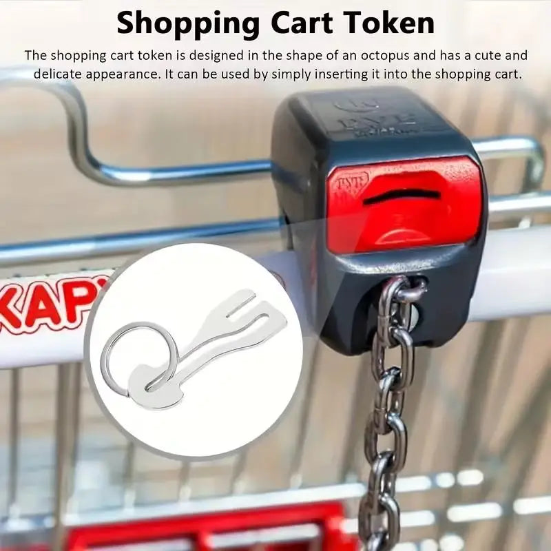 2-Pack Stainless Steel Shopping Cart Token & Key Ring Shopping Cart Token QXL