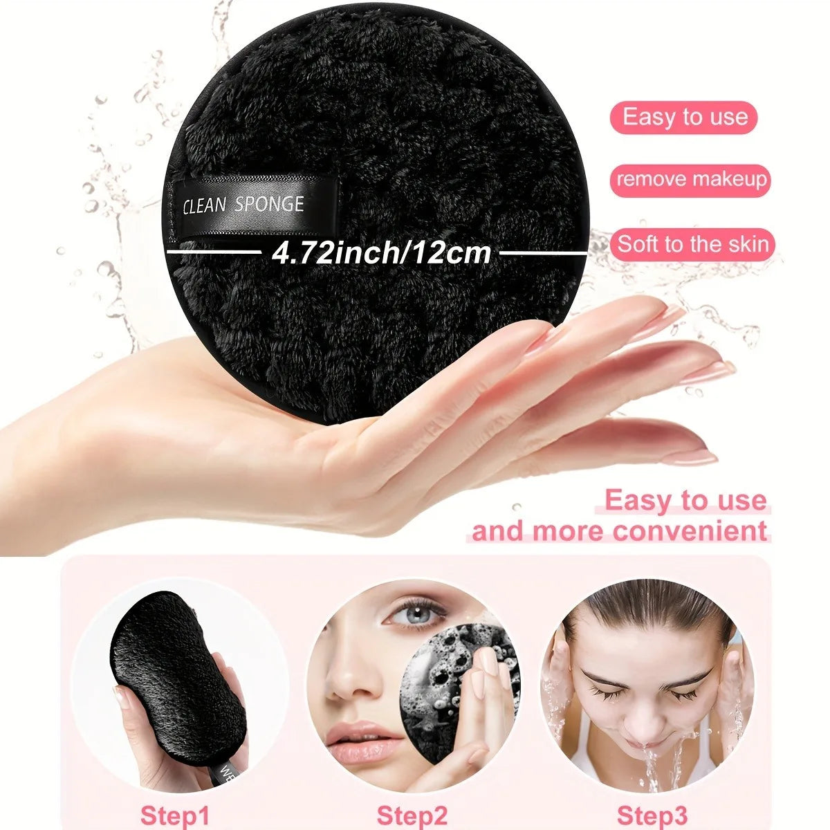 8-Pack Reusable Double-Sided Face Cleansing Pads & Puffs Cleansing Pads QXL