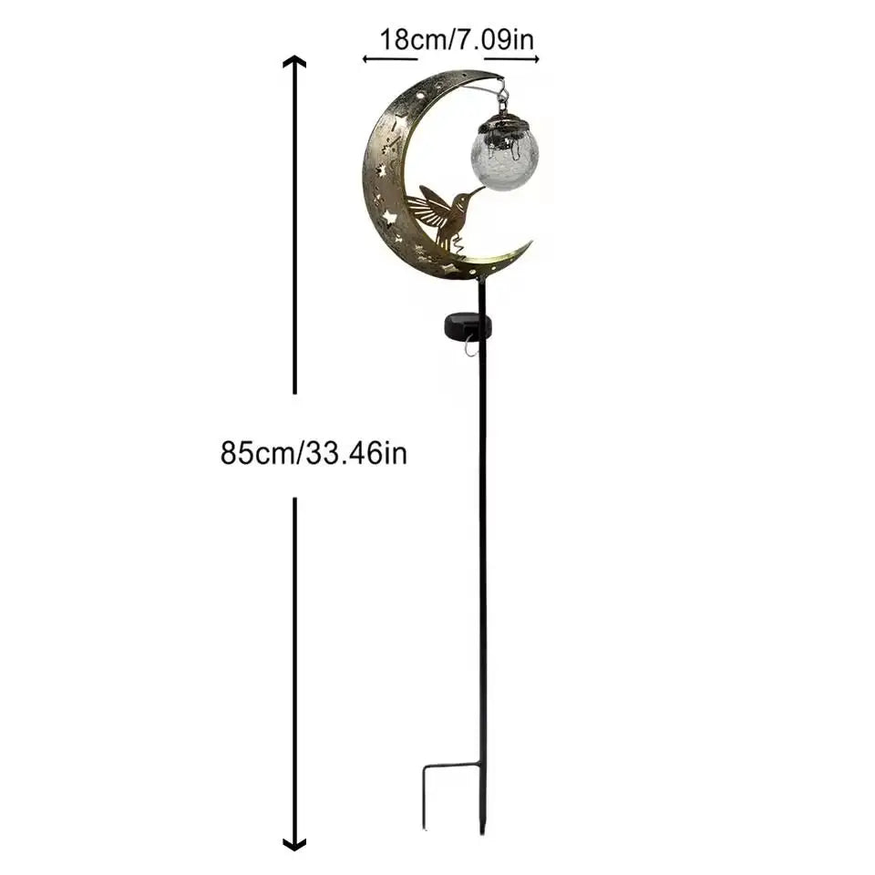 Solar Hummingbird Moon Garden Stake Light | Outdoor Decor Solar Garden Stake QXL