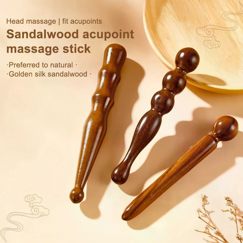 Natural Sandalwood Acupoint Massage Stick | Reflexology Tool Acupoint Massage Stick QXL